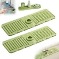 thumbnail image 1 of Faucet Mat for Kitchen Sink, 2024 Upgrade Kitchen Sink Splash Guard Silicone Draining Mat Dish Soap Sponge Holder Tray for Kitchen Bathroom Sink for Kitchen Bathroom Sink Area (Grey, 2 Pack), 1 of 5