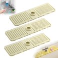thumbnail image 1 of Faucet Mat for Kitchen Sink, 2024 Upgrade Kitchen Sink Splash Guard Silicone Draining Mat Dish Soap Sponge Holder Tray for Kitchen Bathroom Sink for Kitchen Bathroom Sink Area (Grey, 2 Pack), 1 of 5