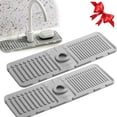 thumbnail image 1 of Faucet Mat for Kitchen Sink, 2024 Upgraded Kitchen Splash Guard for Sink, Silicone Draining Mat Fast Drying Sink Tray, Faucet Guard Draining Mat, Sink Splash Guard Home Kitchen Bathroom (Gray), 1 of 5