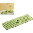 thumbnail image 1 of Faucet Mat for Kitchen Sink - 2024 Upgraded Premium Silicone Splash Guard with Fast Drying Properties - Protective Sink Tray Ideal for Stone Sinks in Kitchen & Bathroom (1, Gray) (Green60cm,White, 1 of 5