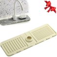 thumbnail image 1 of Faucet Mat for Kitchen Sink, 2024 Upgraded Kitchen Splash Guard for Sink, Silicone Draining Mat Fast Drying Sink Tray, Faucet Guard Draining Mat, Sink Splash Guard Home Kitchen Bathroom (Gray), 1 of 5