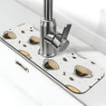 Faucet Mat for Kitchen Sink Black White Cup Coffee Print Fast Drying