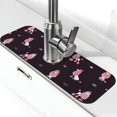 Faucet Mat for Kitchen Sink, Cute Poodle Dog Queen Pink Absorbent Fast