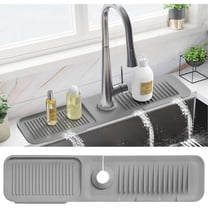 Faucet Mat for Kitchen Sink Splash Guard Behind Faucet Sink Protectors for Kitchen Sink Faucet Mat Splash Guard for Kitchen Sink Area Longer Silicone Faucet Guard & Draining Mat
