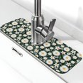Faucet Mat for Kitchen Sink white daisies bee aesthetic Fast Drying