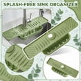 thumbnail image 1 of Faucet Mat Silicone Draining Mat Fast Drying Tray Silicone Faucet Handle Drip Catcher for Kitchen Kitchen Counter Bathroom Organizer Dish Plate Display Shelf Green, 1 of 5