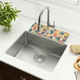 thumbnail image 1 of Faucet Mat for Kitchen Sink 15'' Sink Splash Guard Mat Super Absorbent Fast Drying Drain Pad Colorful Line Doodle Squares 2 Pack, 1 of 9