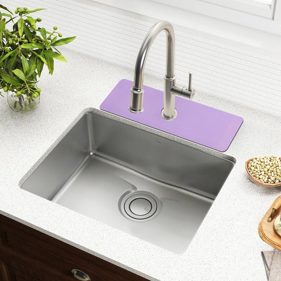Faucet Mat for Kitchen Sink 15'' Sink Splash Guard Mat Super Absorbent Fast Drying Drain Pad Violet