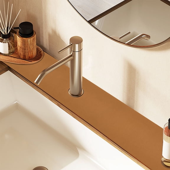 Faucet Mat for Kitchen Sink 30'' Sink Splash Guard Mat Super Absorbent Fast Drying Drain Pad Umber 2 Pack