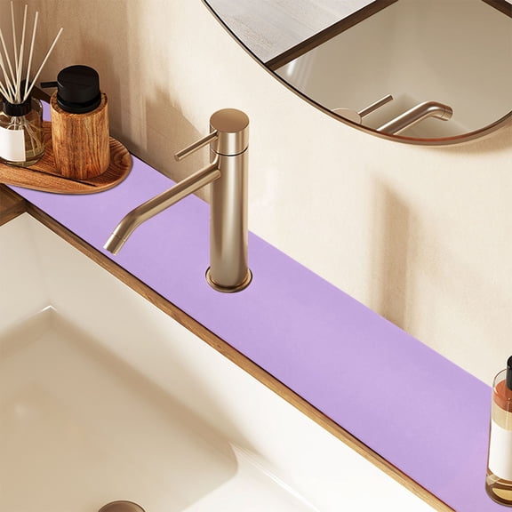 Faucet Mat for Kitchen Sink 30'' Sink Splash Guard Mat Super Absorbent Fast Drying Drain Pad Violet