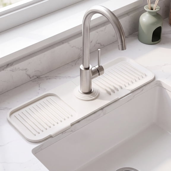 Faucet Mat for Kitchen Sink, Silicone Sink Splash Guard, Kitchen Faucet Drip Catcher Mat for Countertop Water Protection