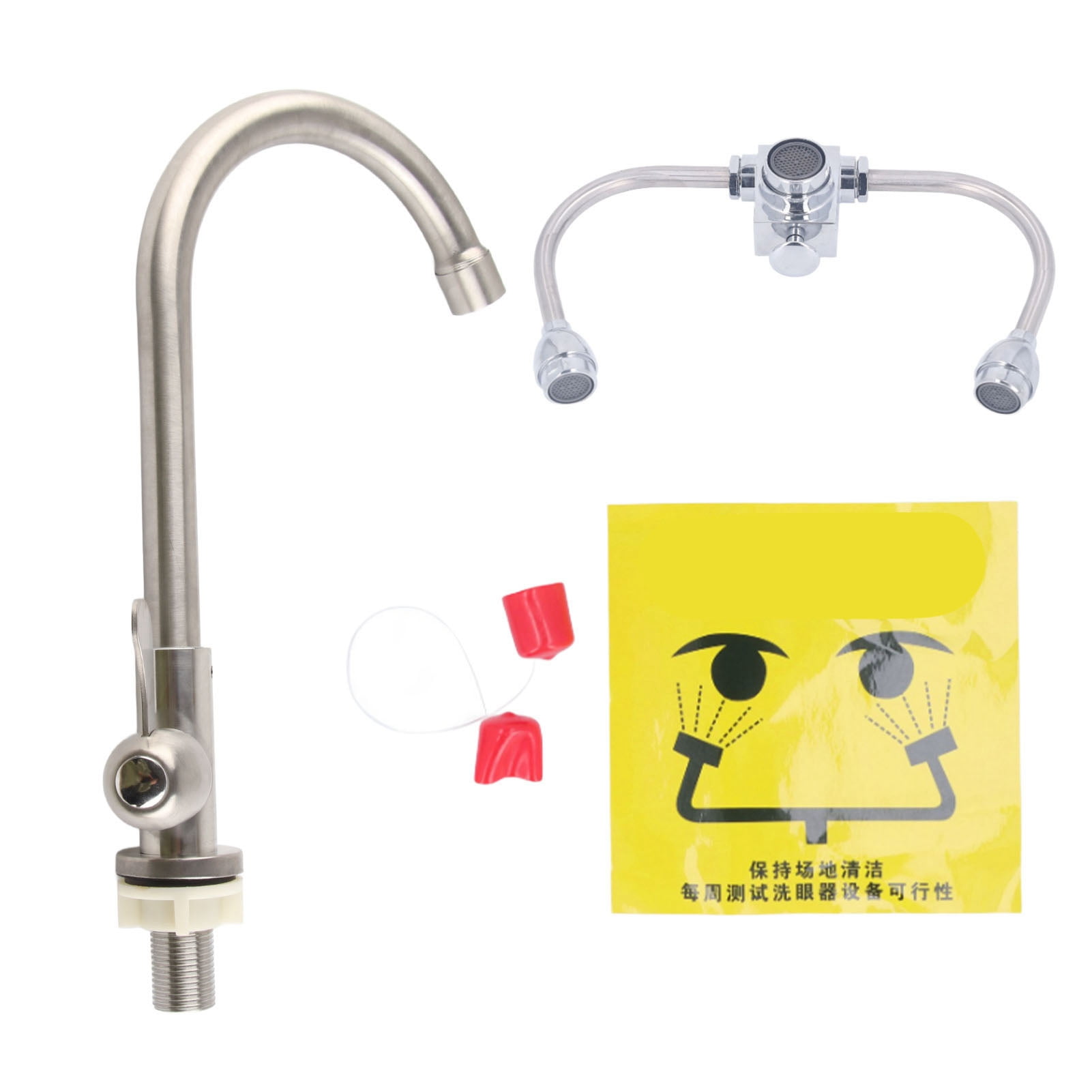 Faucet Mounted Eyewash Station Dual Use Emergency Eye Flush Kit with Filter for Laboratory