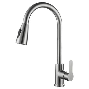 Faucet with Pull Down Sprayer- Brushed Nickel Sink Faucets, 360æ³ 2 Modes Swivel Single Handle High Arc Stainless Steel, Commercial Modern Kitchen-Faucets,Silver