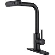 Kitchen Faucet with Pull Down Sprayer, Brushed Nickel Waterfall Single Hole Handle Stainless Steel Kitchen Sink Faucets,black