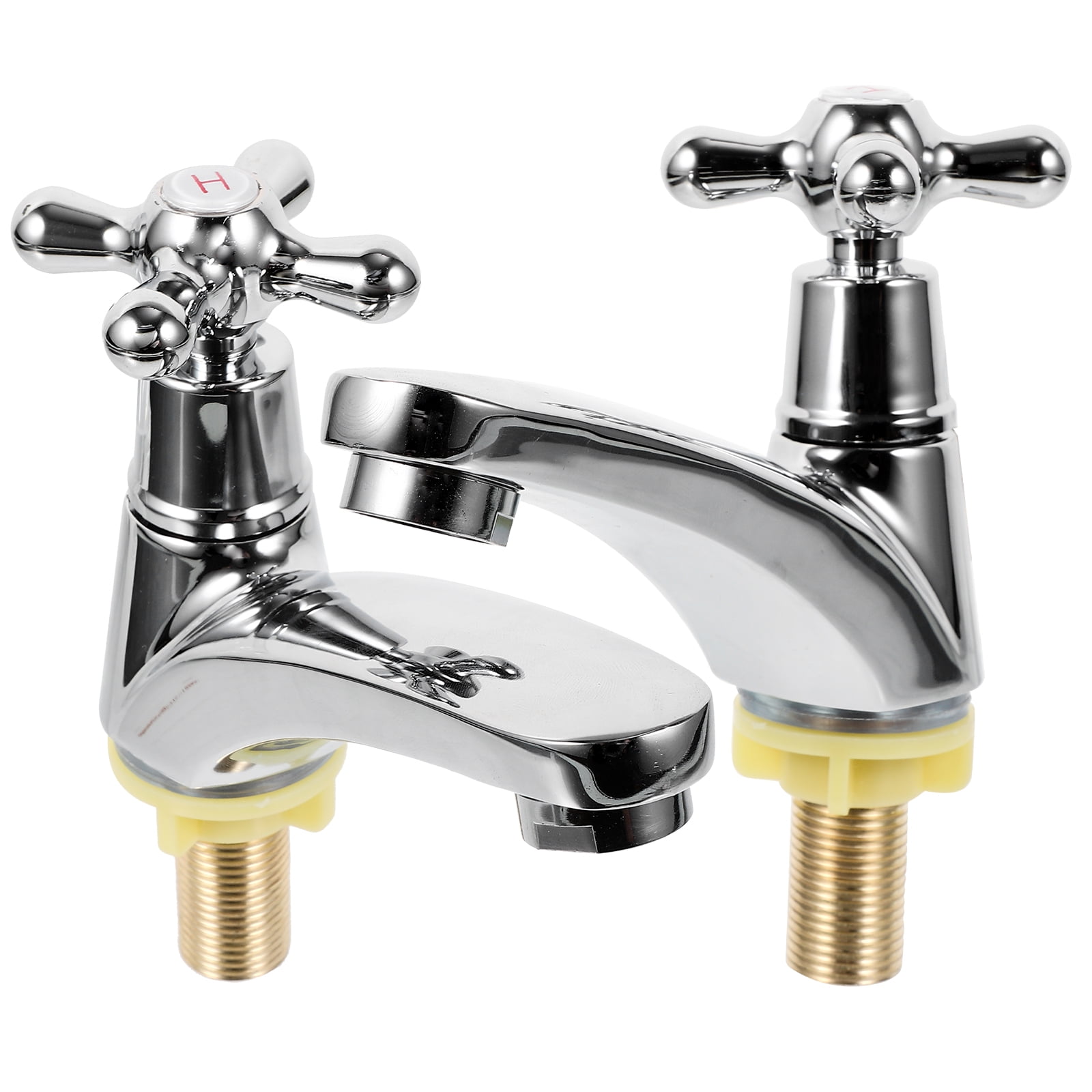 Durable Double Handle Bathroom Basin Faucet with Separate Hot and Cold