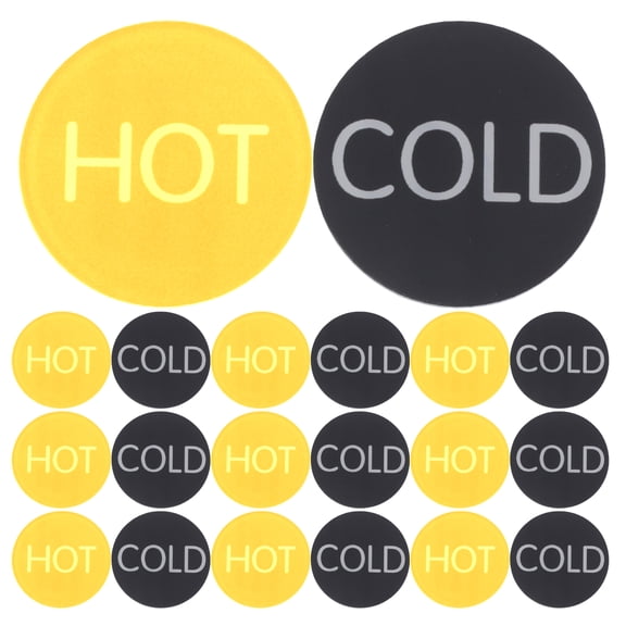 Self Stick Hot Cold Water Labels 10 Pairs Acrylic Indicator Tags for Faucets Sinks Home Hotel