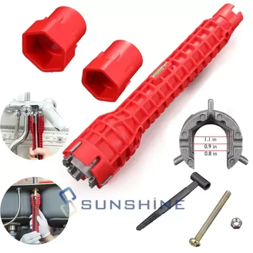 Faucet Sink Installer 8-In-1 Multi Tool Pipe Wrench For Plumbers Homeowners