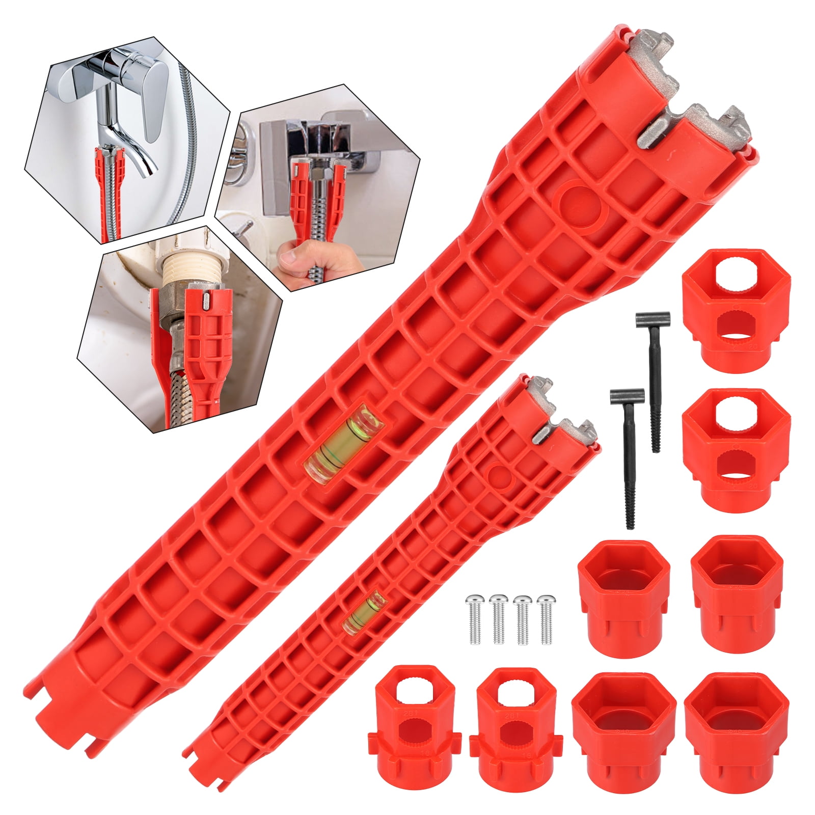 OKYMOTOR Faucet and Sink Wrench Multifunctional Sink Installer Tool Ergonomic Plumbing Installation and Removal Wrench Plumbing Tool for Most Faucet Nut
