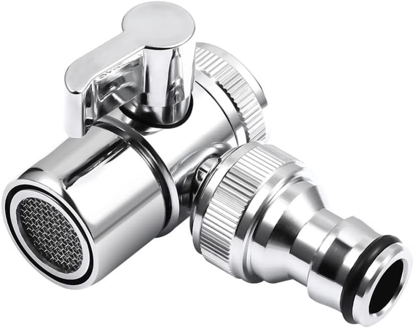 Faucet Splitter Adapter for Washing Machine and Dishwasher Leak-Proof Dual Hose Attachment Easy to Adjust Compact 1.77X1.57X0.78In Connector Portable Washer Sink