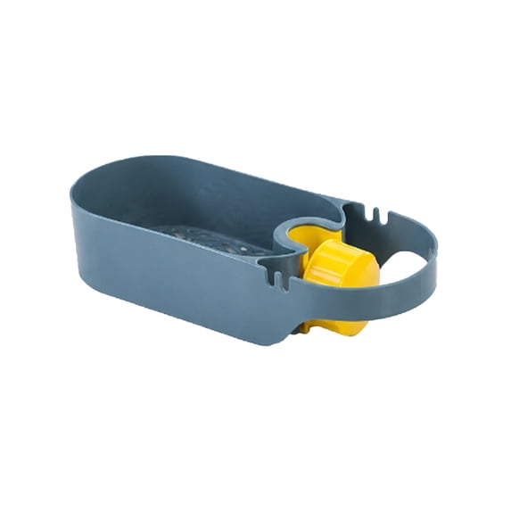 Faucet Sponge Holder, Hollow Bottom Designed Quickly Drain Water, Keep Sponges Soap Dish Cloths Brushes Sink Drain Rack (Blue)