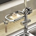 thumbnail image 1 of Faucet Sponge Holder Kitchen Sink Caddy Organizer Over Faucet Hanging Drain Rack (Normal, Silver), 1 of 13