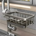 thumbnail image 1 of Faucet Sponge Holder, Sink Organizer Rack, No Drill Kitchen Faucet Storage for Sponges Brushes,Space Saving Bathroom or Sink Caddy, 1 of 5