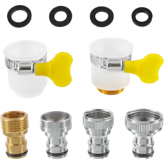 Faucet Tap Quick Connector Kit 2 Universal Faucet Adapterand4 Washing Machine Quick Connector Thread Sink Faucet Adapter Connecting Garden Hose for Dishwasher Car Wash 6 pcs