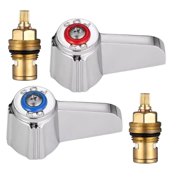 Faucet Valves Hot and Cold Knob Handle with Stem Hand Wash Sink Faucet Handle
