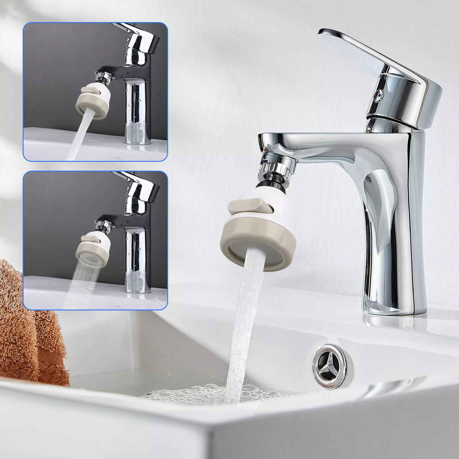 Faucet Water Filter System Kitchen Sink Bathroom Tap 360 Rotating 3 Spray Modes