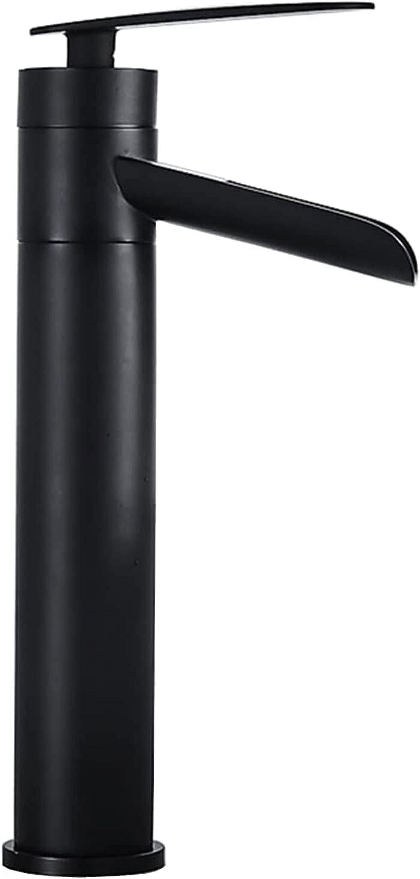 Faucet Waterfall tap Bathroom faucets Bathroom Sink Faucet Single Hole Tall Single Handle one Hole Bathroom Faucet Black Faucet Bathroom for Balcony,Black A
