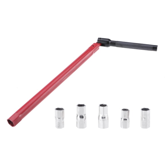 Faucet Wrench Carbon Steel Plumbers Socket Wrench with 5 Socket and Chucks Tap Back Nut Sink Basin Wrench Tap Tool