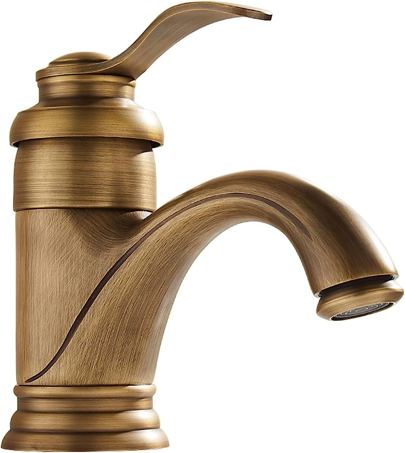 Faucet for Bathroom Sink hot and Cold Water Faucet Bathroom Faucet Single Handle Single Handle Bathroom Sink Faucet one Hole for Kitchen,Antique B