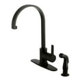 thumbnail image 1 of Faucetaire LS8710CTLSP Continental 8" Centerset Single-Handle Kitchen Faucet with Side Sprayer, Matte Black, 1 of 2