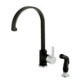 thumbnail image 1 of Faucetaire LS8717CTLSP Continental 8" Centerset Single-Handle Kitchen Faucet with Side Sprayer, Matte Black/Chrome, 1 of 2