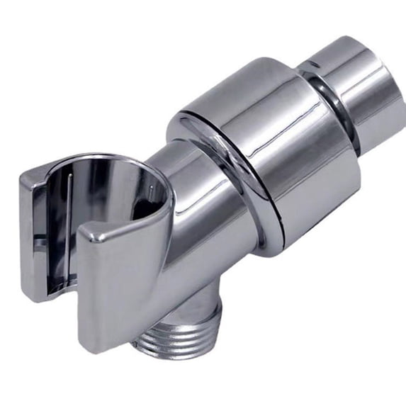 Faucets 2 - Handheld Shower Head Holder with Adjustable Brass Mount and 360° Swivel for Universal Shower Arm and Hose - Plated Finish, Silver