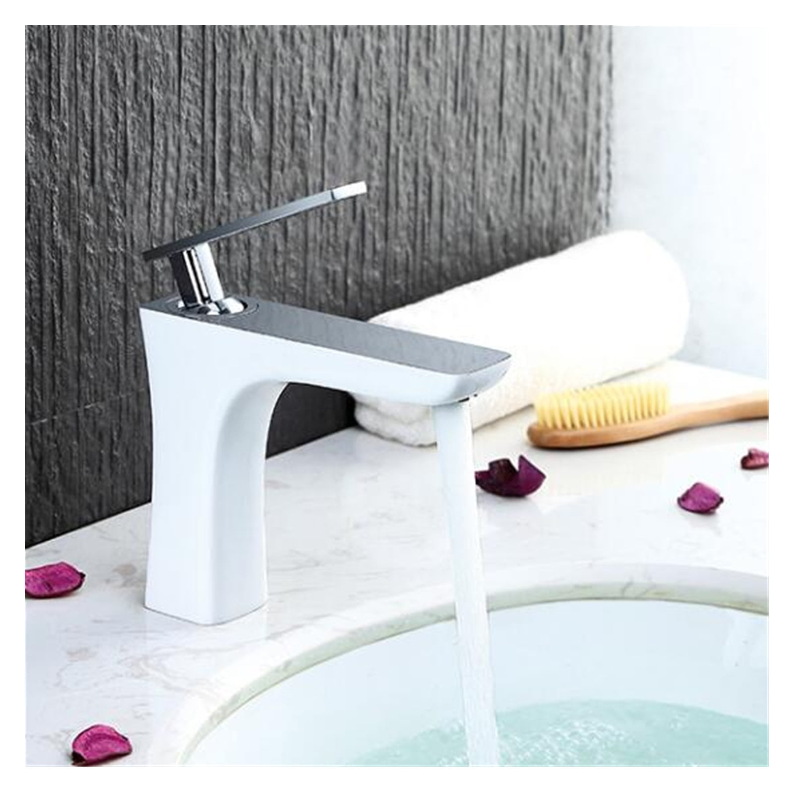 Faucets Elegant Brushed Gold Bathroom Faucet Hot and Cold Water Basin