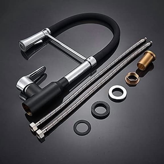 Faucets Faucets,White Chrome Kitchen Sink Faucet Spray Stream Spout Switch Pull Down Kitchen Mixers Deck Mounted Hot and Cold Water Tap