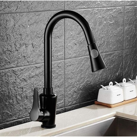 Faucets, Kitchen Faucets Brass Pull Out Kitchen Mixer Tap with Aerator 2 Way Function Water Mixer Deck Mounted Single Handle Sink 360 Swivel,Chrome