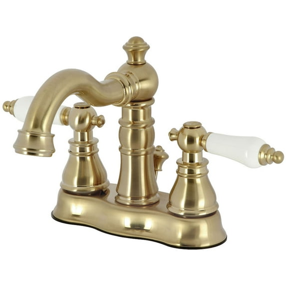 Fauceture FSC1603APL American Patriot 4 in. Centerset Bathroom Faucet with Brass Pop-Up, Brushed Brass