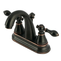 Fauceture 4-Inch Centerset Bathroom Faucet in Naples Bronze with Ceramic Disc by Kingston Brass