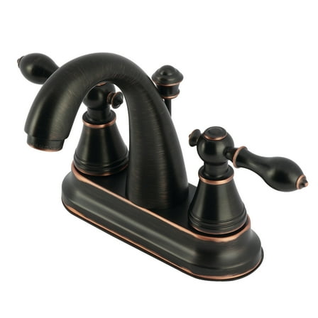 Fauceture 4-Inch Centerset Bathroom Faucet in Naples Bronze with Ceramic Disc by Kingston Brass