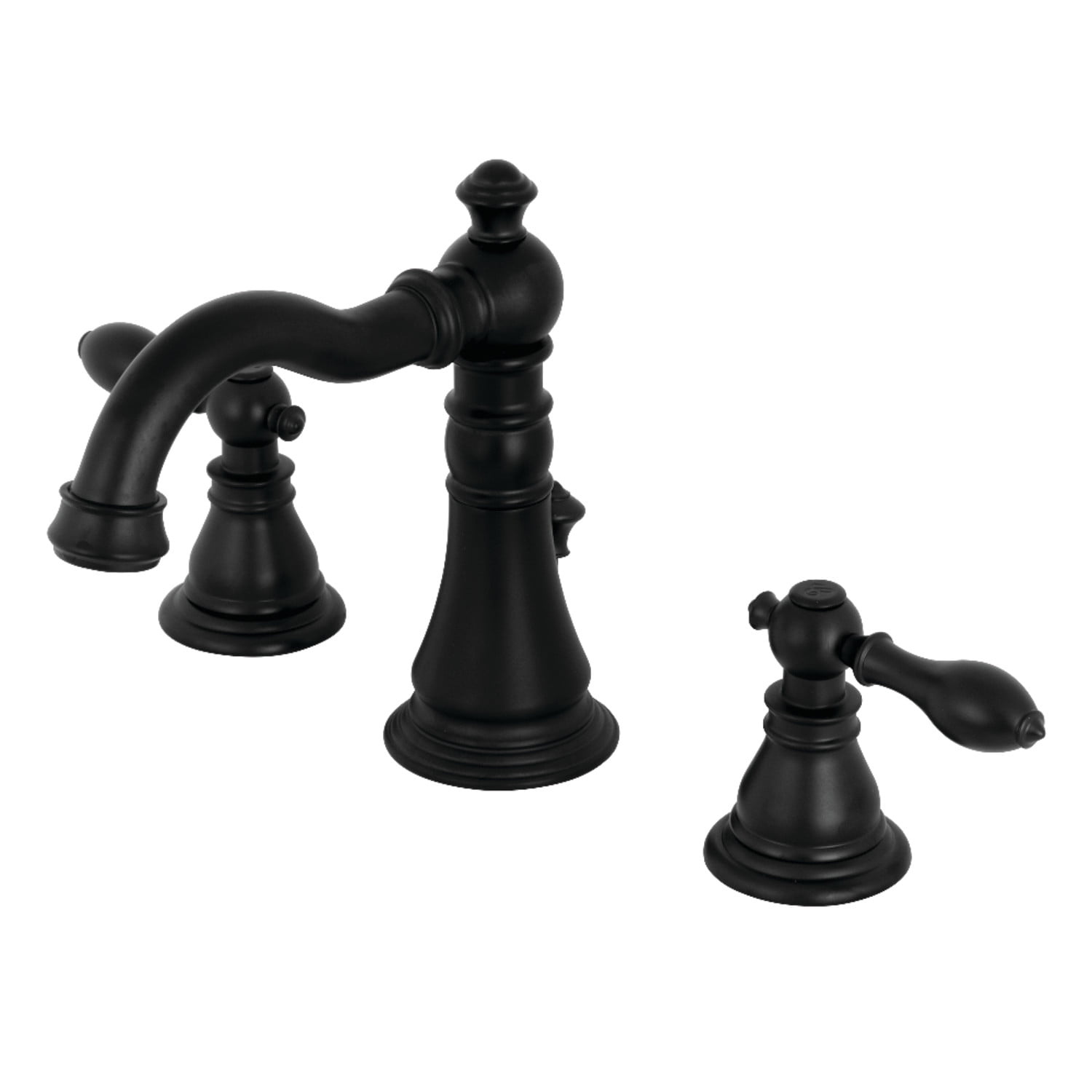 Elegant Matte Black Brass Widespread Bathroom Faucet with Drain