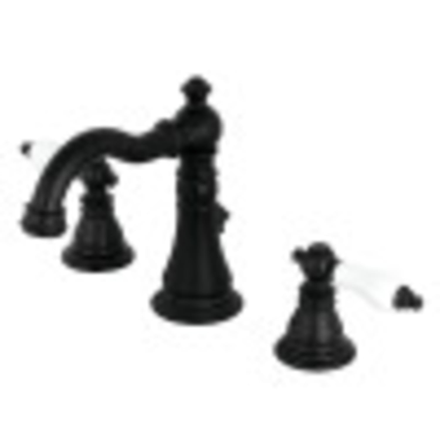 American Patriot Matte Black Widespread Bathroom Faucet with Drain