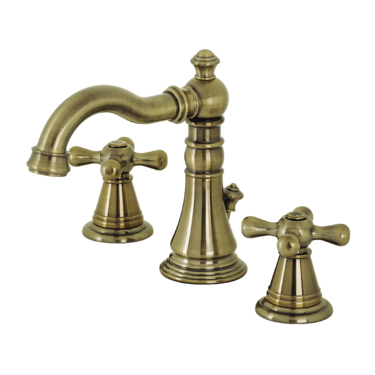 Matte Black Brass Classic Widespread Bathroom Faucet with Cross Handles