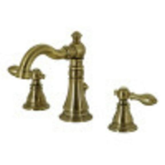 Fauceture FSC19733ACL Deck Mount Widespread Bathroom Faucet, Antique Brass