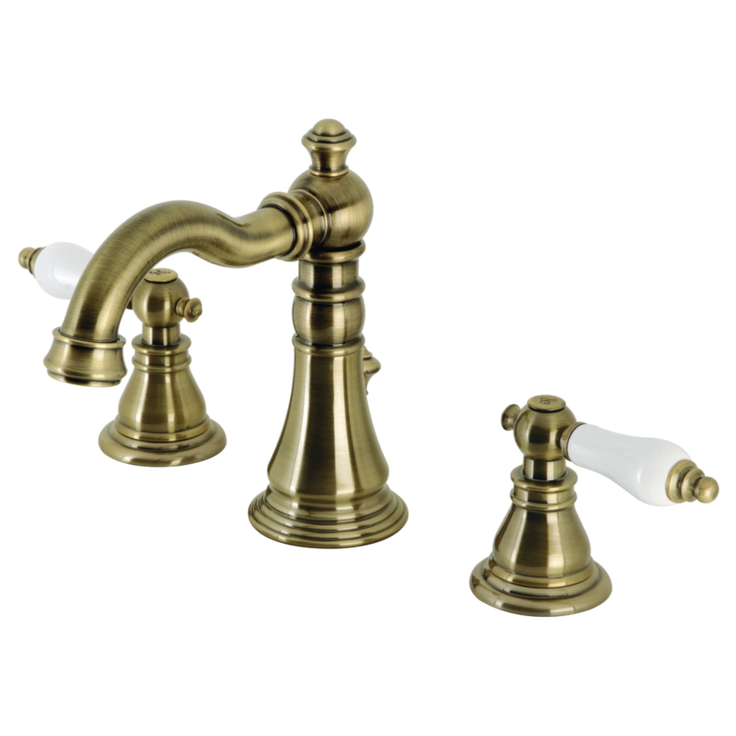 Elegant Antique Brass Widespread Bathroom Faucet with Lever Handles