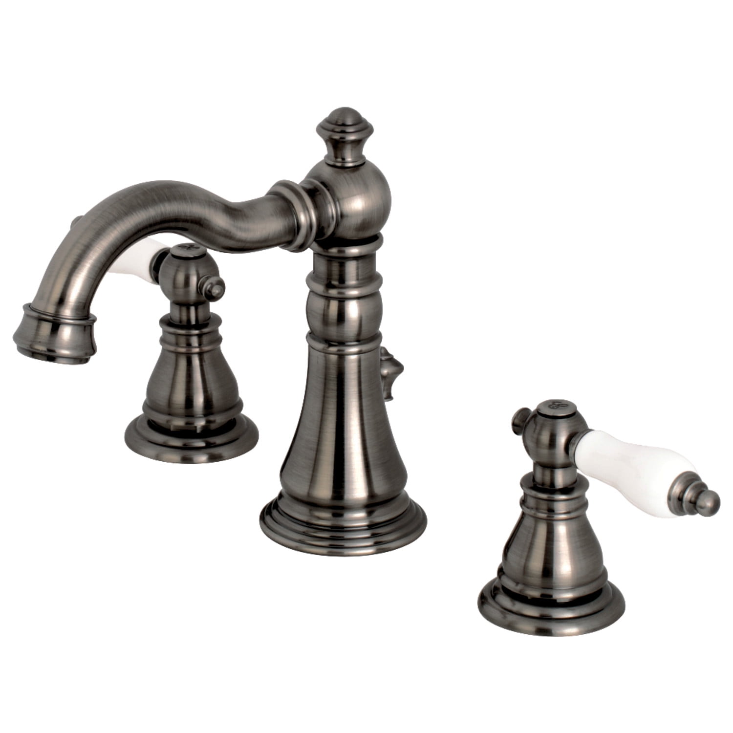 Elegant Black Stainless 8" Widespread Traditional Bathroom Faucet