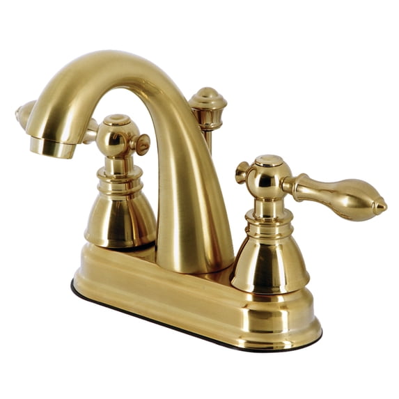 Fauceture FSY5613ACL American Classic 4 in. Centerset Bathroom Faucet with Plastic Pop-Up, Brushed Brass