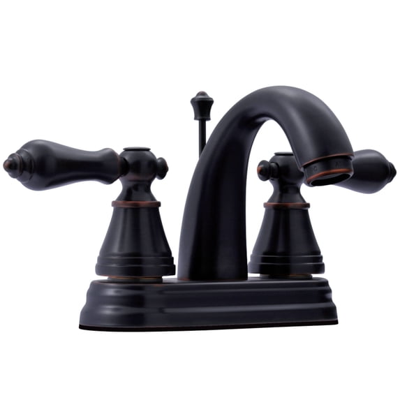 Fauceture FSY7616AL English Classic 4 in. Centerset Bathroom Faucet with Retail Pop-Up, Naples Bronze