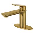 thumbnail image 1 of Fauceture LS4203CXL Frankfurt Single-Handle Bathroom Faucet with Deck Plate and Drain, Brushed Brass, 1 of 2